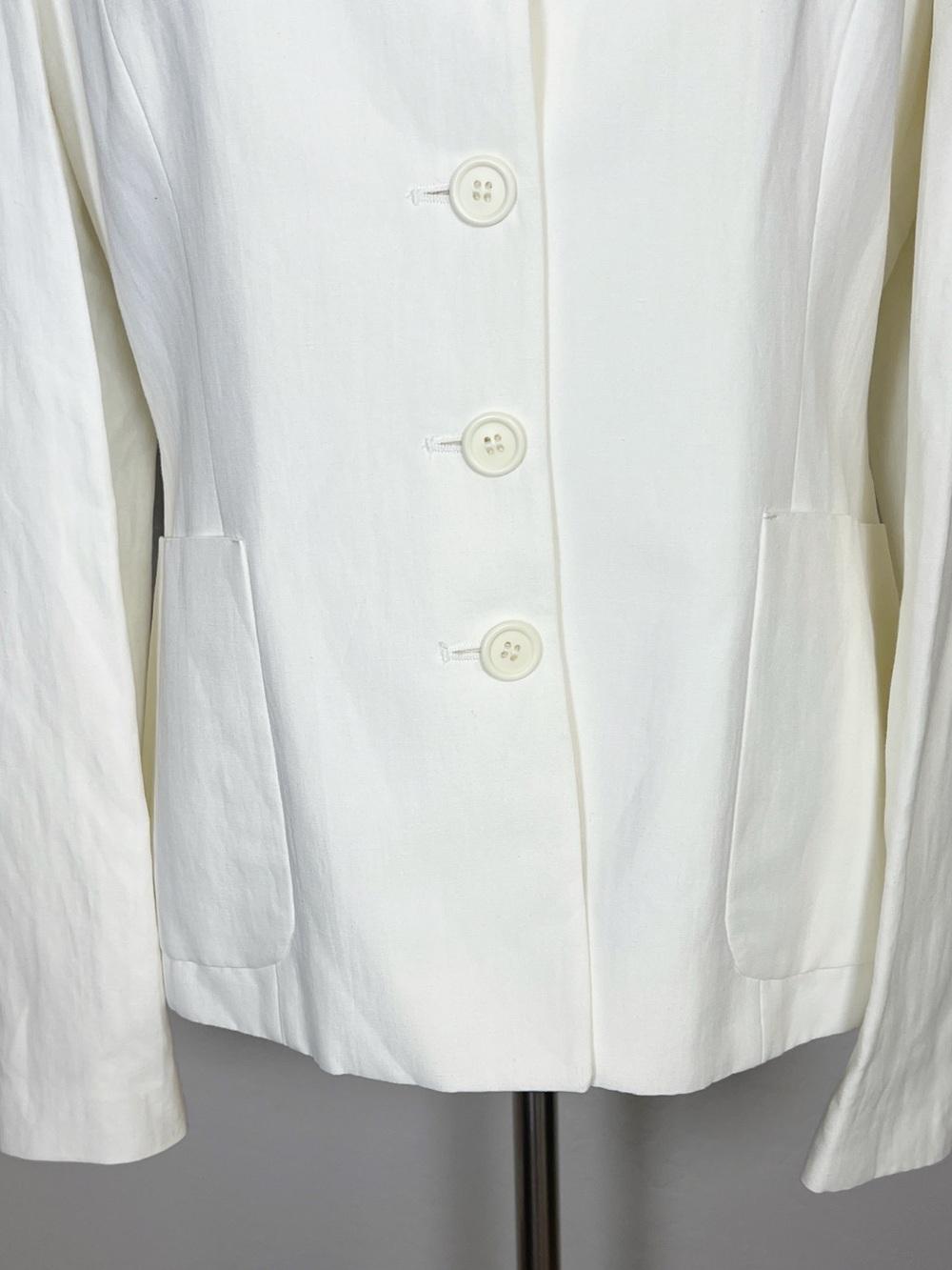 CASUAL CORNER Women’s Size 6 White Linen Blend Vintage Blazer Jacket - Picture 7 of 12